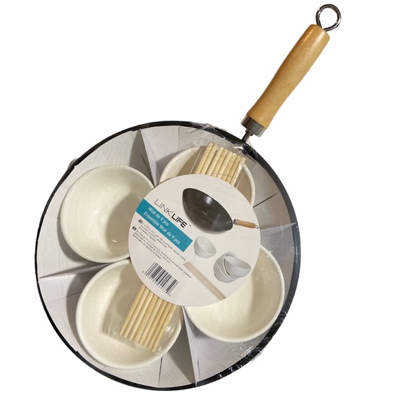 Link Life Other - Link Life Wok de 9 Pcs Wok,Ceramic Bowl,Chopstick